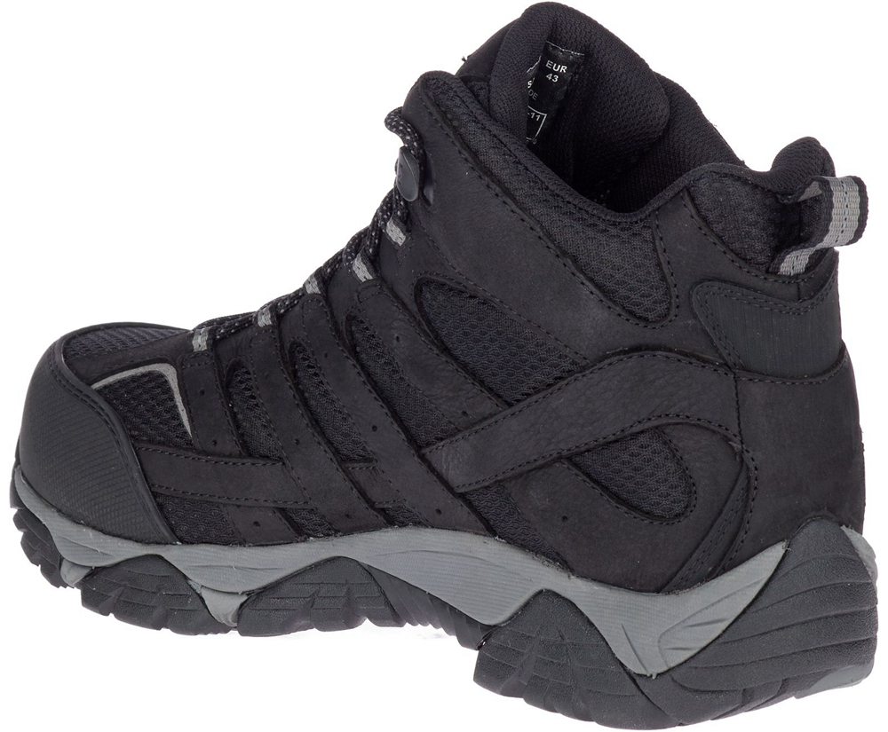 Merrell Boots Black - Moab Vertex Mid Waterproof Comp Toe Wide Width - Mens 64IHDSFJG